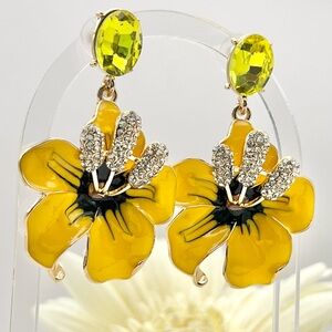 YELLOW BLOSSOM FLOWER EARRINGS